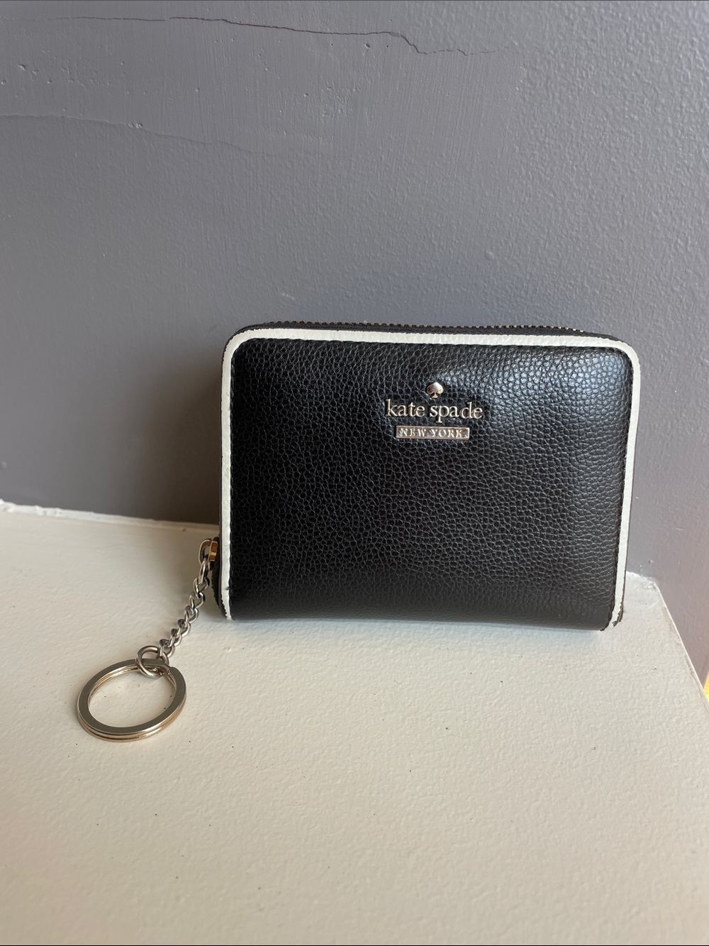 kate spade Black Leather zip wallet